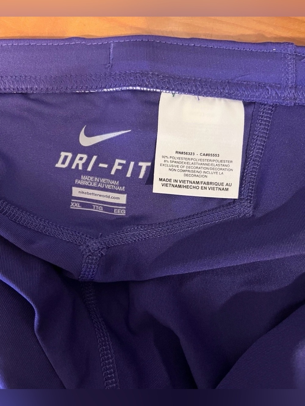 Nike Men’s DRY Park 3 Running/Racing Shorts Purple Tights Size XXL NEW WITH TAGS - Picture 5 of 5